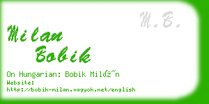 milan bobik business card